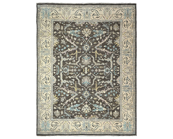 9x12 Zeigler Brown Afghan Hand Knotted Wool Area Rug